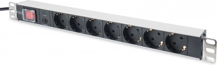 Listwa zasilająca PDU 19" Rack z 7 gniazdami Schuko, 2,0 m