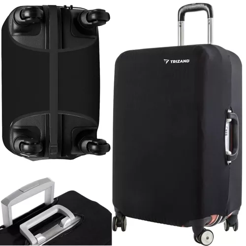 Trizand 23839 Pokrowiec na walizkę M 62 x 43 x 27 cm czarny