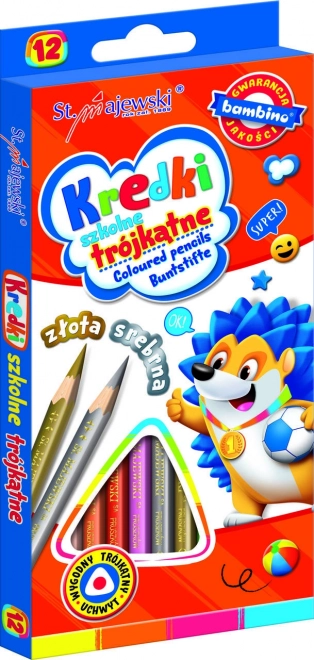 Trójkątne kredki Bambino - 12 sztuk