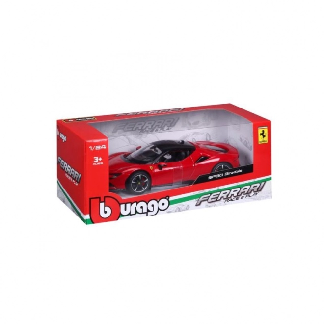 Bburago 1:24 Ferrari Top SF90 Stradale Czerwony