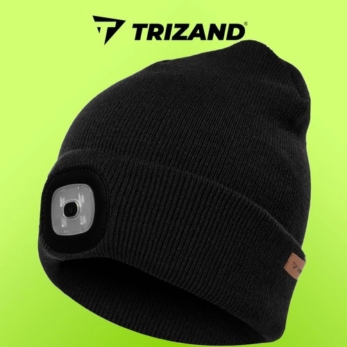 Zimowa czapka z latarką - czarna Trizand 22663