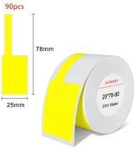 Termiczne etykiety NIIMBOT 25 × 78 mm, żółte (90 szt.)