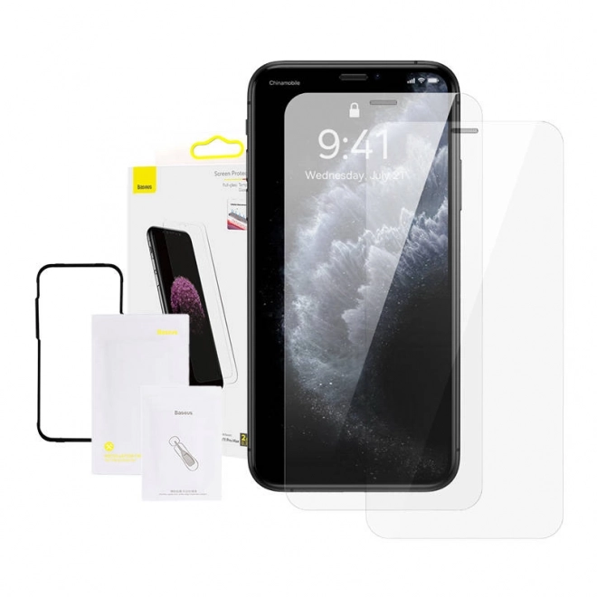 Baseus 0,3mm pełnowekranowa folia ze szkła hartowanego (opakowanie 2 szt.) dla iPhone – XS Max / 11 Pro Max 6,5 cala