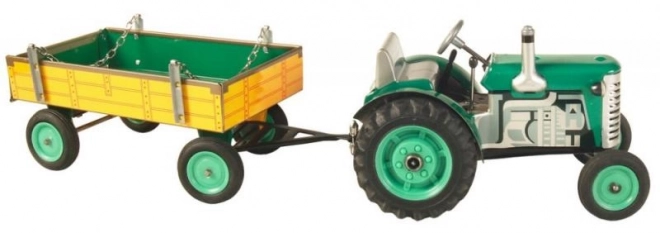 Traktor Zetor z przyczepką czerwoną na kluczyk metalowy 28cm Kovap w pudełku