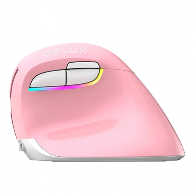 Bezprzewodowa mysz pionowa Delux M618 Mini różowa