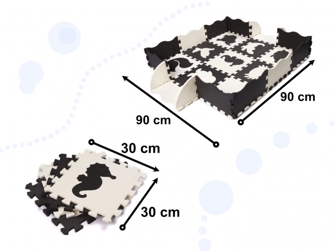 Kontrastowe piankowe puzzle ze zwierzętami - 25 sztuk