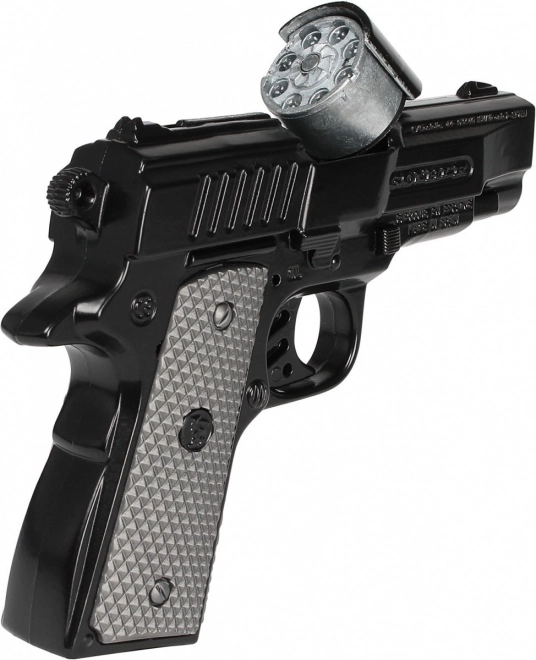 Policyjny pistolet czarny metalowy 8 sztuk