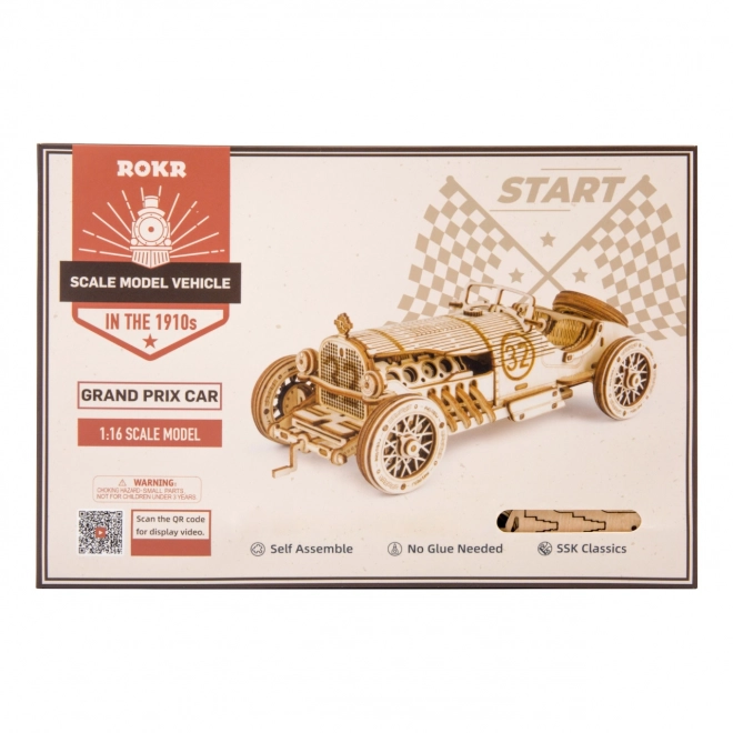 Wyścigowy samochód U-9 Grand Prix - 3D drewniane puzzle