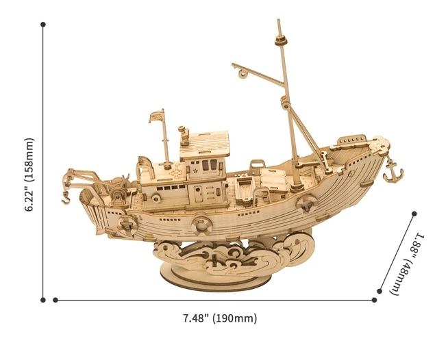 Łódź rybacka - 3D drewniany zestaw konstrukcyjny