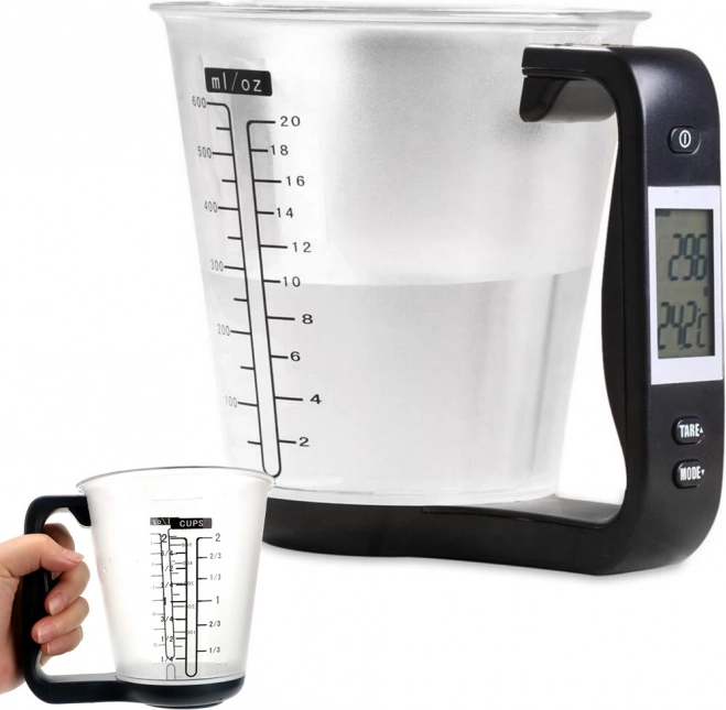 Cyfrowa waga kuchenna z miarką i wyświetlaczem LCD 1 kg/1 g