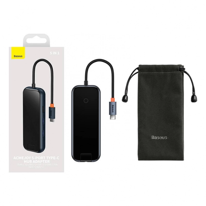 Baseus AcmeJoy 5w1 USB-C Hub z 2x USB 3.0, USB 2.0, USB-C PD i RJ45