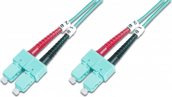 Patch kabel optyczny duplex SC-SC MM 50/125 OM3 LSOH 3 m, turkusowy