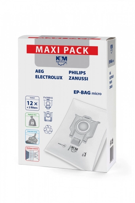 Micro worki do odkurzacza 12+2 EP-BAG Maxi Pack