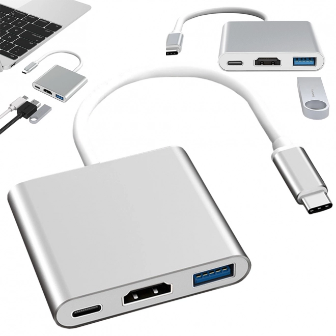 Adapter 3w1 USB-C HDMI 4K