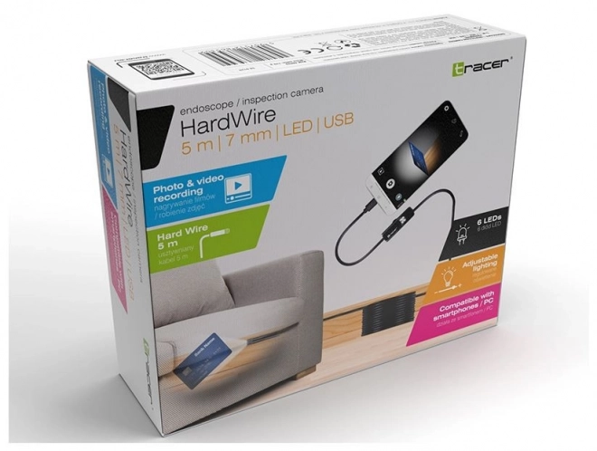 Kamera Endoskopowa Tracer HardWire 5M 7MM LED USB