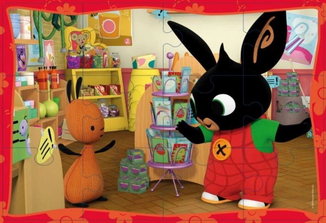 Puzzle z Bingiem - 2x12 elementów: W szkole