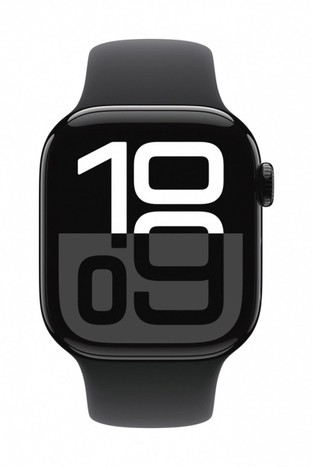 Apple Watch Series 10 GPS z kopertą aluminiową 42 mm w kolorze onyksu z czarnym paskiem sportowym – rozmiar M/L