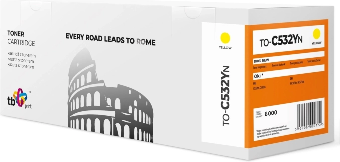 Żółty toner do OKI C532 – nowy