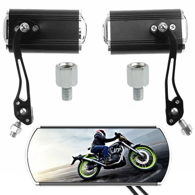Lusterko motocyklowe aluminiowe z lekkim uchwytem i adapterem