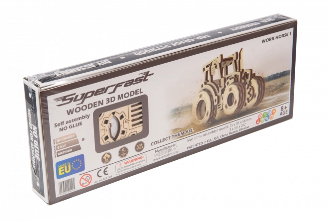 Drewniane Miasto 3D puzzle Superszybki Traktor