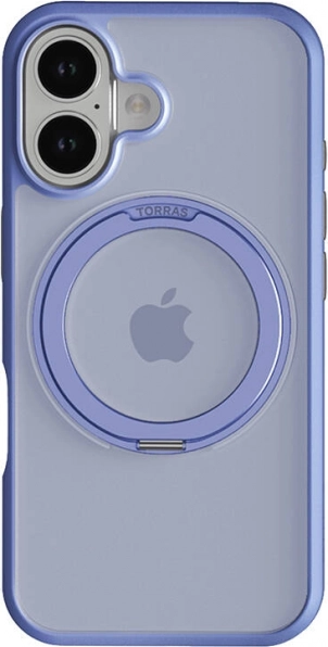 Etui TORRAS Ostand Pro do iPhone 16, niebieskie, z MagSafe i obrotowym pierścieniem