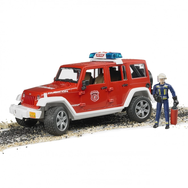Bruder Czerwony JEEP WRANGLER Straż Pożarna z figurką i akcesoriami