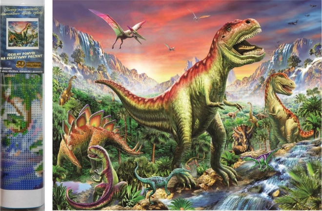 Zestaw do malowania diamentami - dinozaury w górach