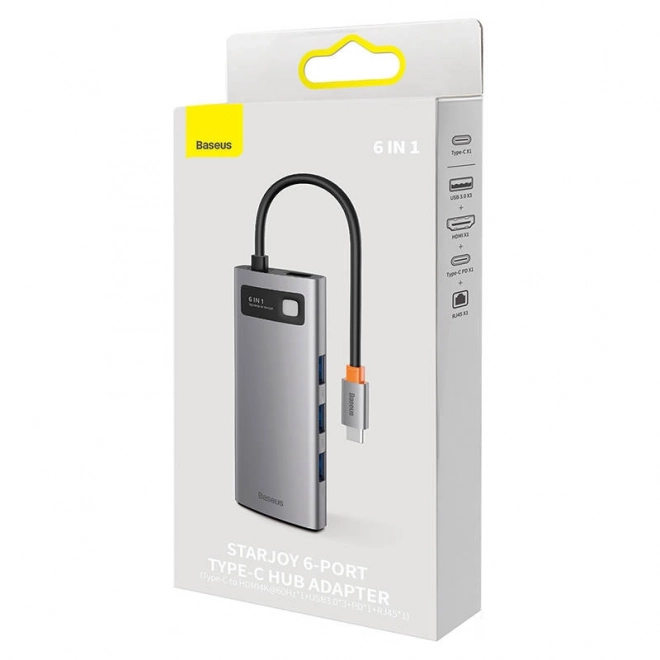 Baseus StarJoy 6v1 USB-C hub z wieloma złączami