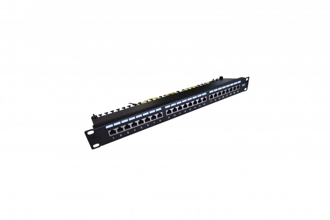 Panel krosowniczy 19'' 24x RJ45 kat.6, czarny