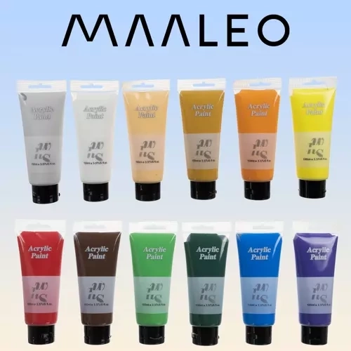 Farby akrylowe 12 szt. 100 ml Maaleo 20424