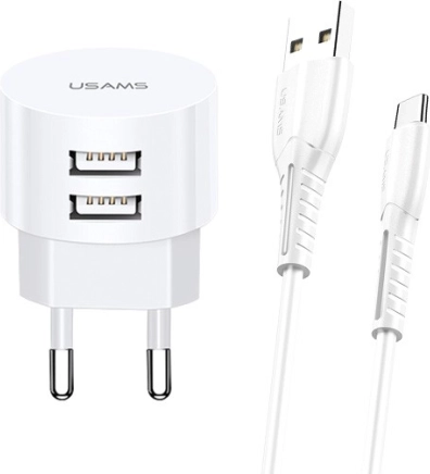 Ładowarka USAMS T20 z kablem USB-C 2xUSB 2.1A
