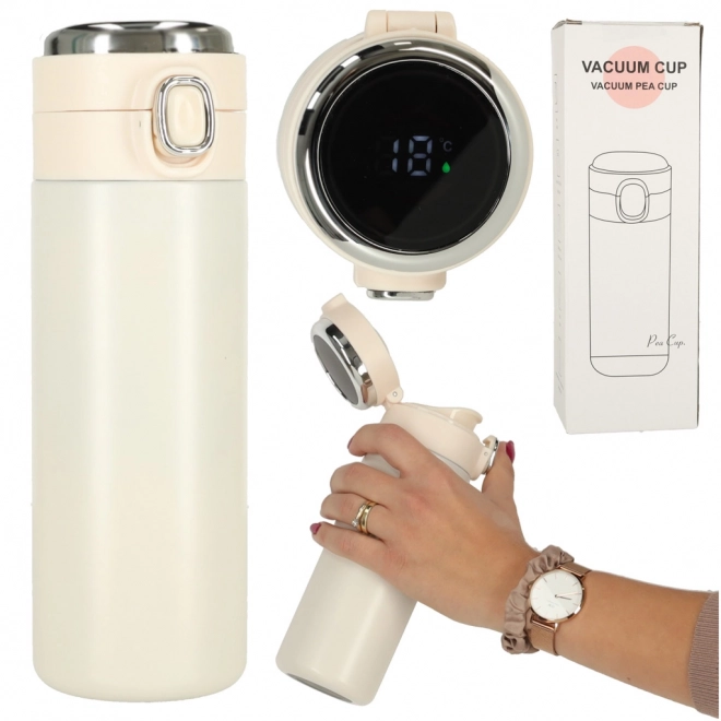 Termokubek z ustnikiem LED 420 ml beżowy
