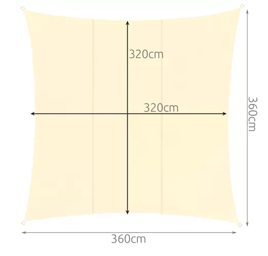 Żagiel słoneczny 3,6x3,6 m Gardlov 23165