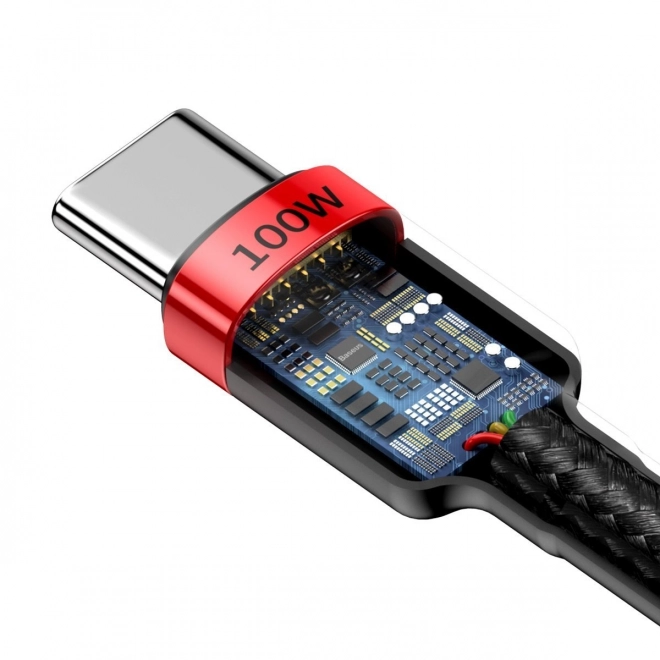 USB-C kabel do szybkiego ładowania Baseus Cafule 100W czerwony czarny