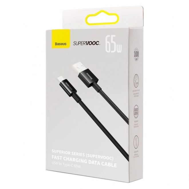 Kabel Baseus Superior Series USB-C 65W, 1 m czarny
