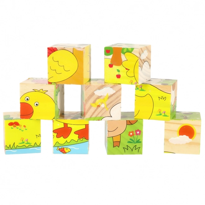 Drewniane edukacyjne puzzle farma