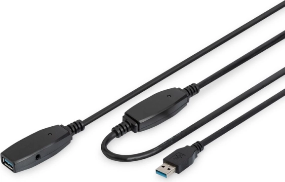 Aktywny przedłużacz USB 3.0 Typ A/A czarny 10 m