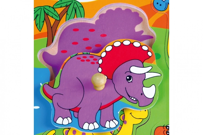 Drewniana układanka - dinozaury