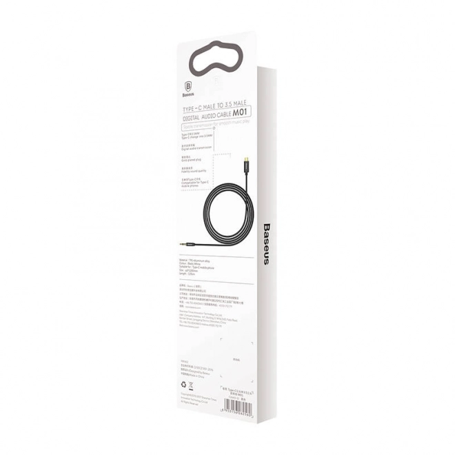 Baseus Yiven Kabel Audio USB-C na mini jack 3,5 mm, 1,2 m - czarny