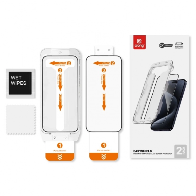 EasyShield 2-pak hartowanego szkła do iPhone 16 / iPhone 15