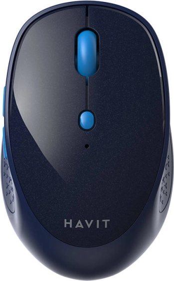 Bezprzewodowa ergonomiczna mysz HAVIT, niebieska