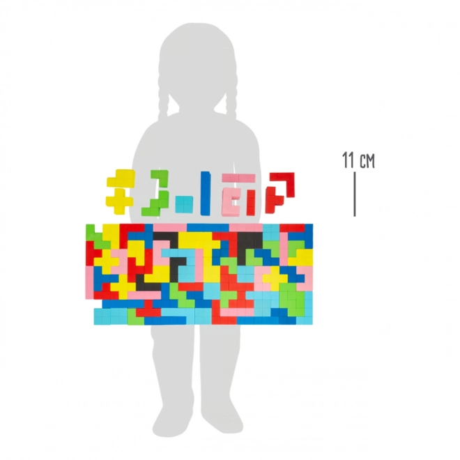 Mały Foot Drewniany Tetris