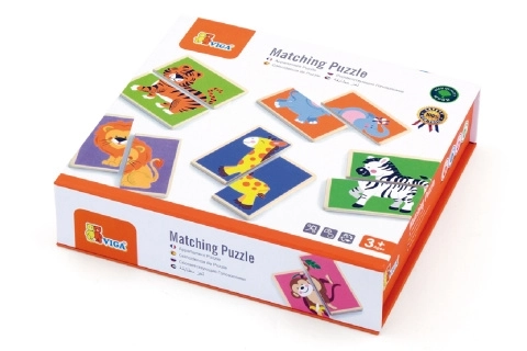 Drewniane puzzle parujące zwierzątka