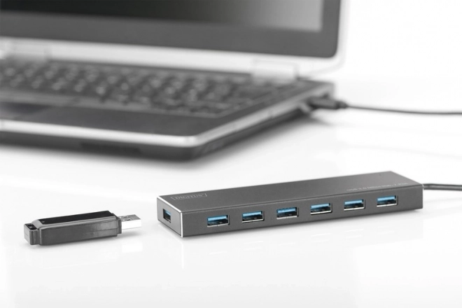 USB 3.0 hub 7-portowy, aluminiowy