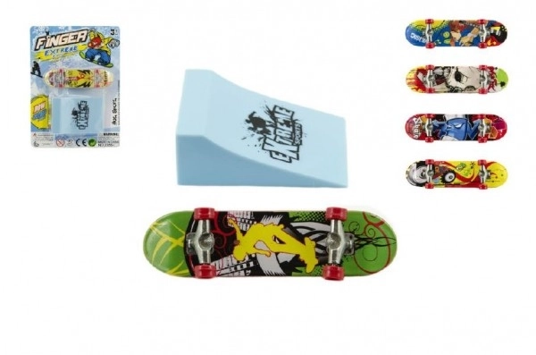 Skateboard palcowy z rampą - 10 cm