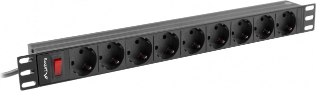 listwa zasilająca Rack PDU 19 cali 1U 16A 9xSchuko 3m czarna