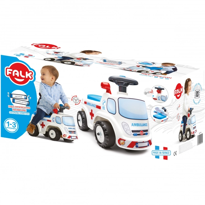FALK Jeździk Ambulans z otwieranym siedzeniem i klaksonem na kierownicy