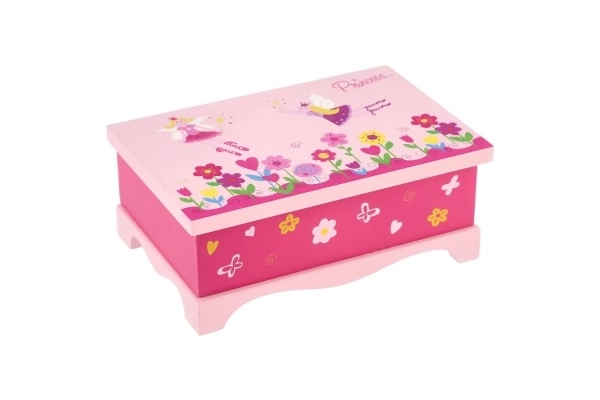 Szkatułka na biżuterię Księżniczka lustro drewno 17x7x11,5cm w pudełku