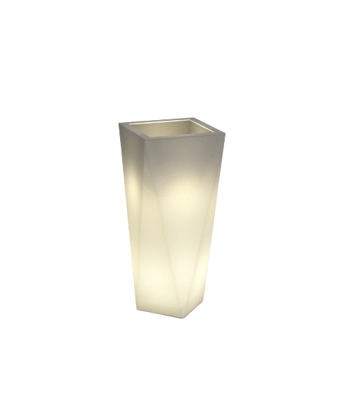 Designowy doniczka MONUMO VASO biały z oświetleniem