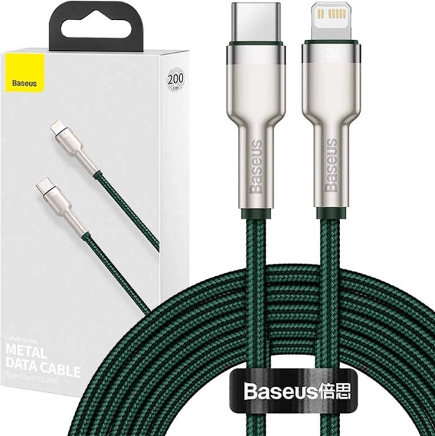 Kabel Baseus USB-C na Lightning 2 m zielony